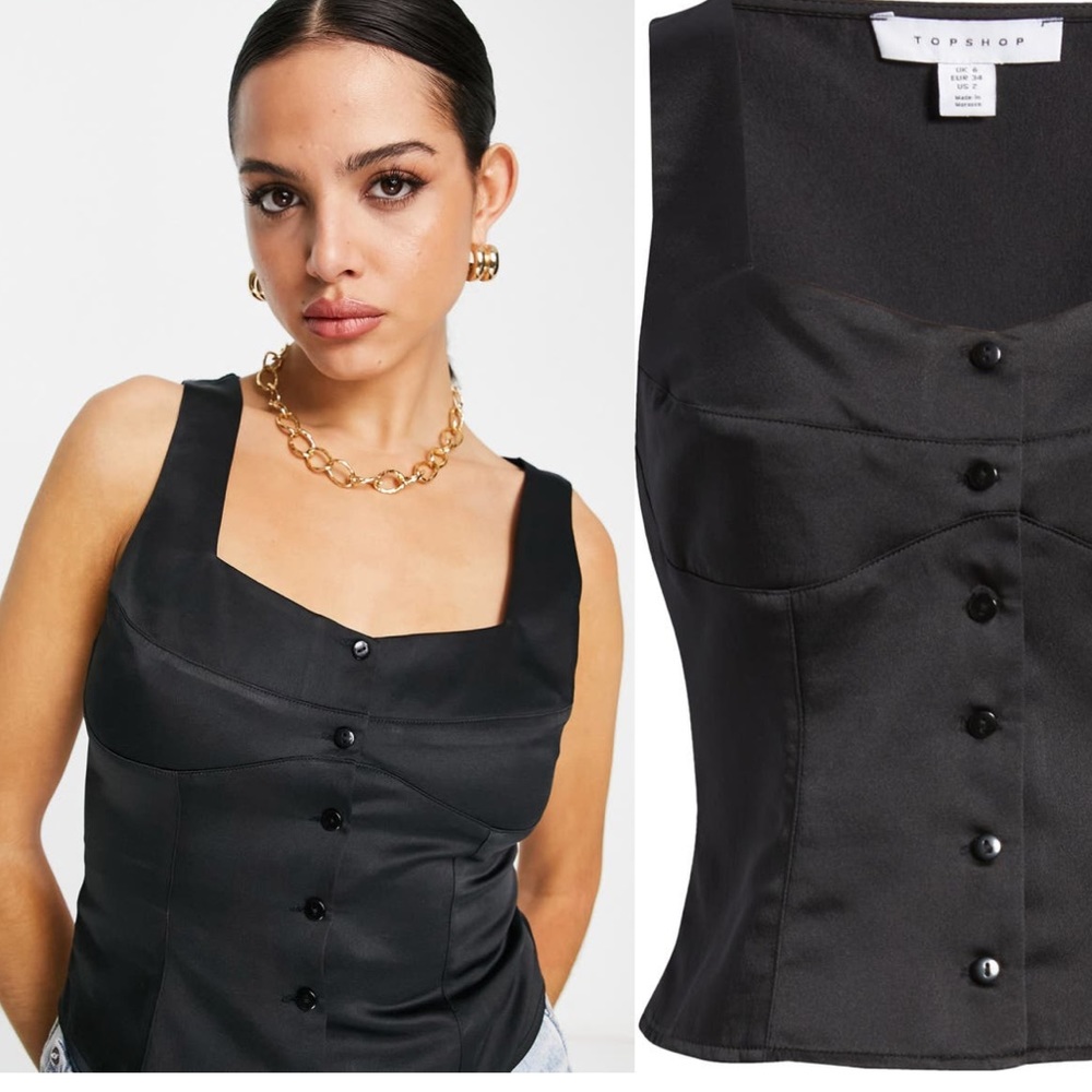 Front Button Corset Top - Picture 2 of 6